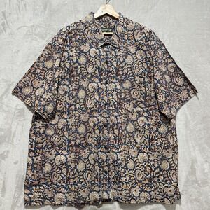 Orvis Shirt Men's 2XL Multicolor Floral Short Sleeve 100% Cotton Button Up